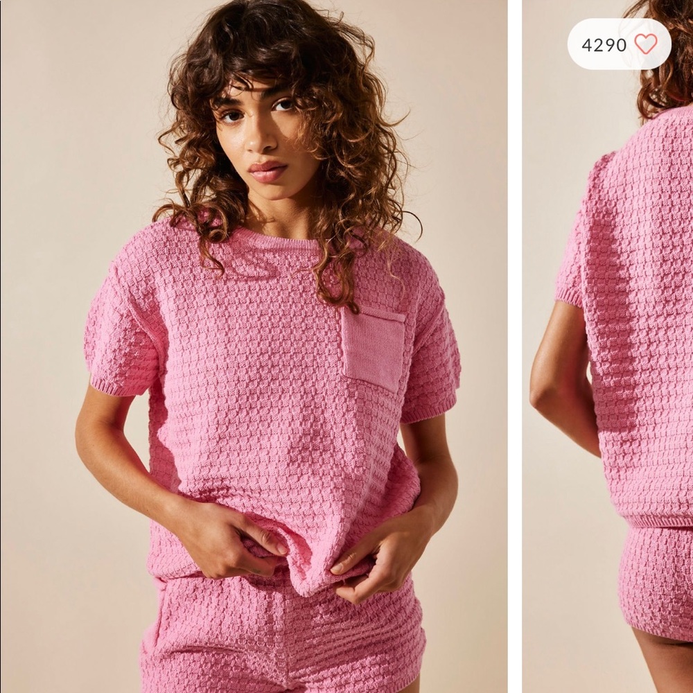 Free People Drifter Sweater Set in Pink Carnation. Excellent condition.